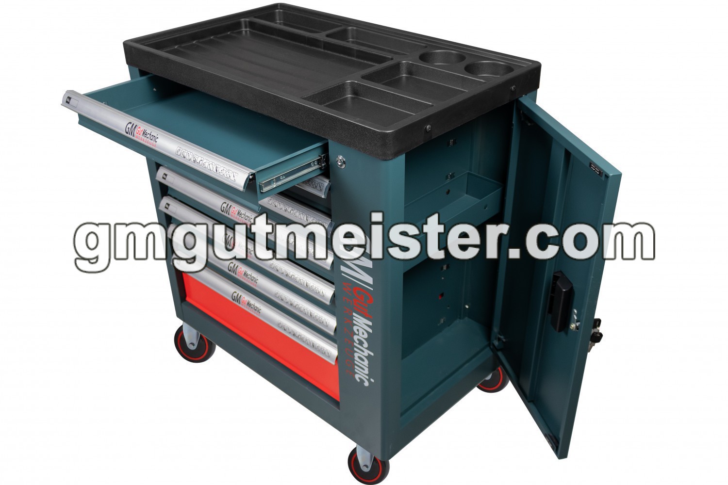 ШАФА-ВІЗОК ДЛЯ ІНСТРУМЕНТІВ GUT MECHANIC 7 ШУХЛЯД 900*770*460MM (ПЛАСТМАСОВИЙ СТІЛ, НА ЗАМОК) TTS00770 - фото 5